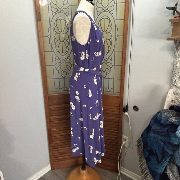 Lauren Ralph Lauren Black Label Floral Flutter Sleeve Jersey Dress Size 10 - Picture 3 of 14